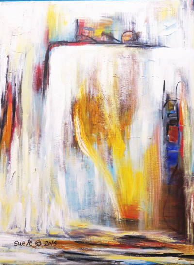 White Fall.  Acrylic on canvas. 30"x40"